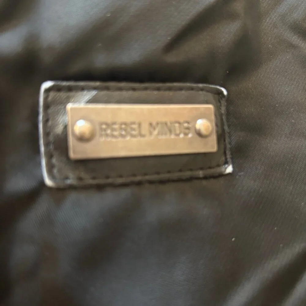 Rebel Minds Women's black puffer coat bomber jacket full zip sz‎ XL EUC